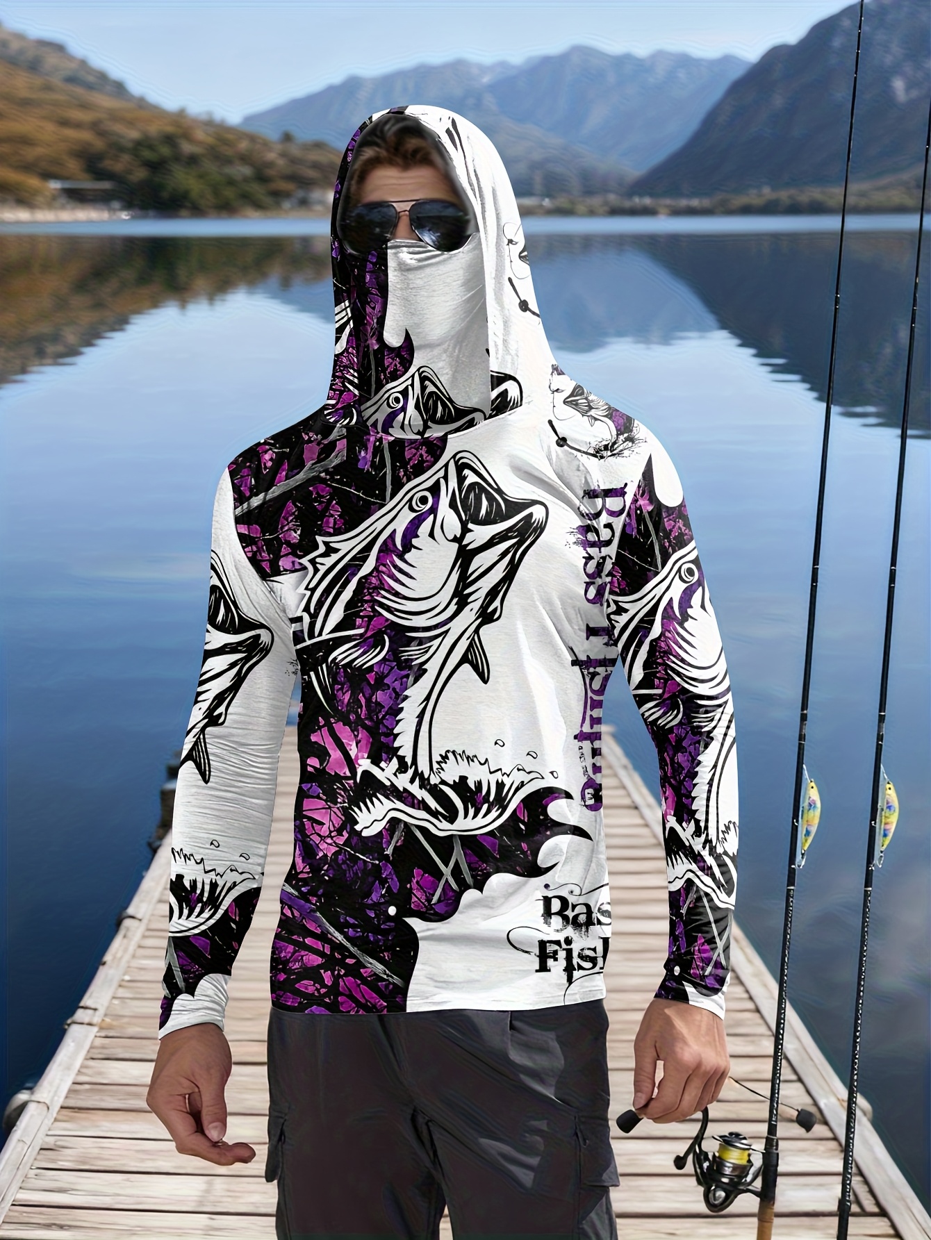 Hunting Outdoors - Fishing hooded sweatshirt for men long-sleeved