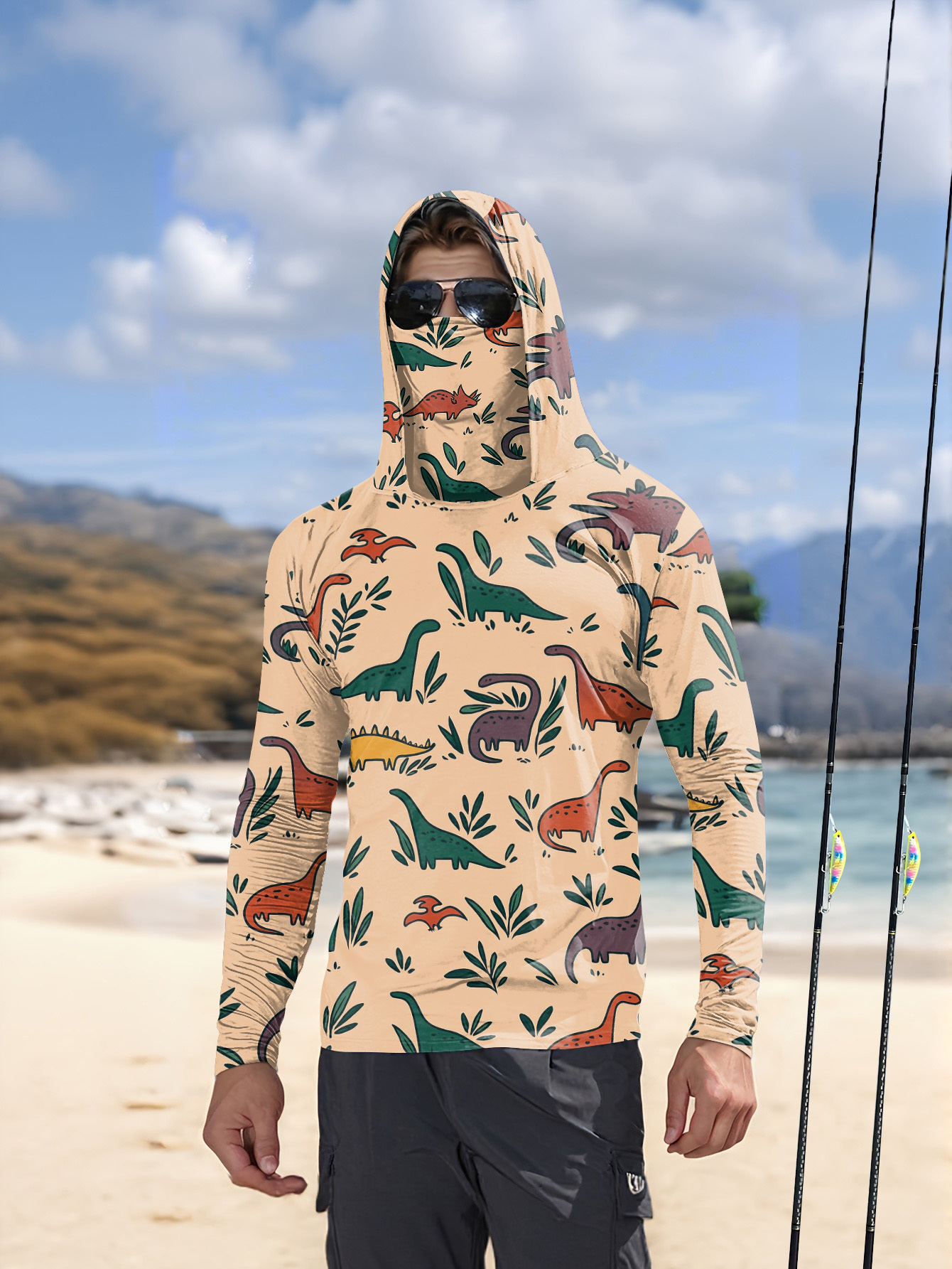 Hunting Outdoors - Fishing hooded sweatshirt for men long-sleeved
