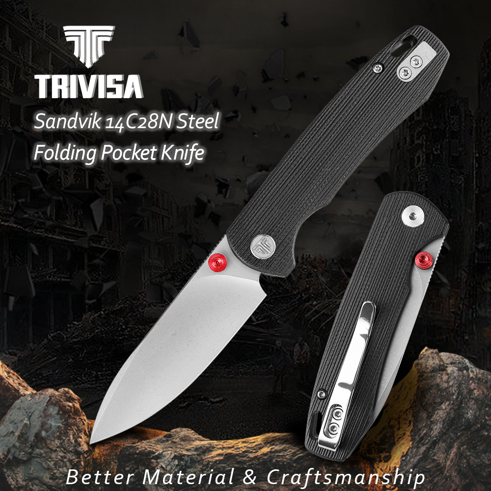 TRIVISA Folding Knife for Men, - Outdoor Hunting Gifts ulasan dan harga
