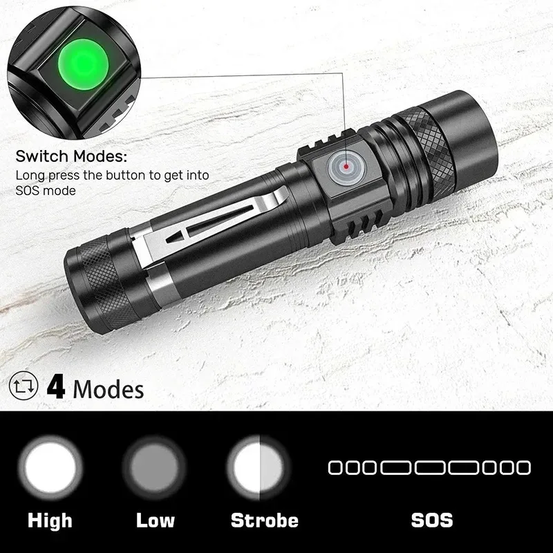 T6 LED Rechargeable Flashlight - Hunting Outdoors ulasan dan harga