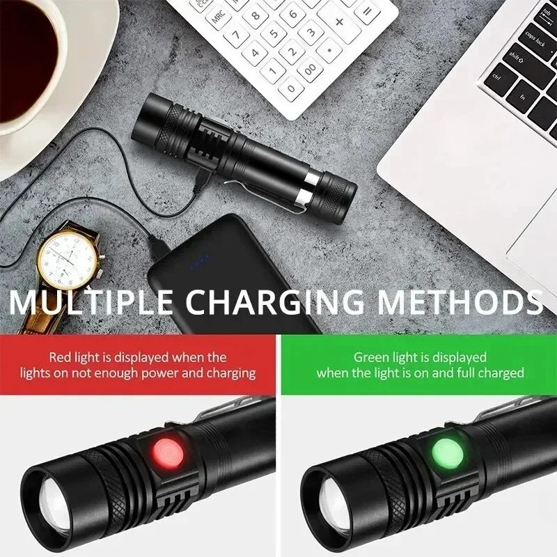 T6 LED Rechargeable Flashlight - Hunting Outdoors ulasan dan harga