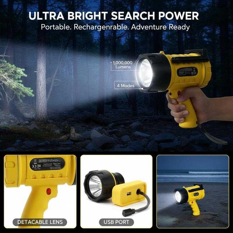 Handheld Searchlight 1000,000  - Hunting Outdoors ulasan dan harga