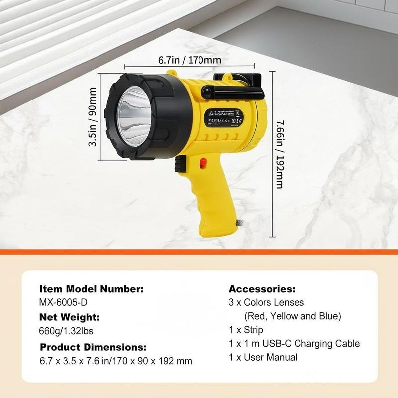 Handheld Searchlight 1000,000  - Hunting Outdoors ulasan dan harga
