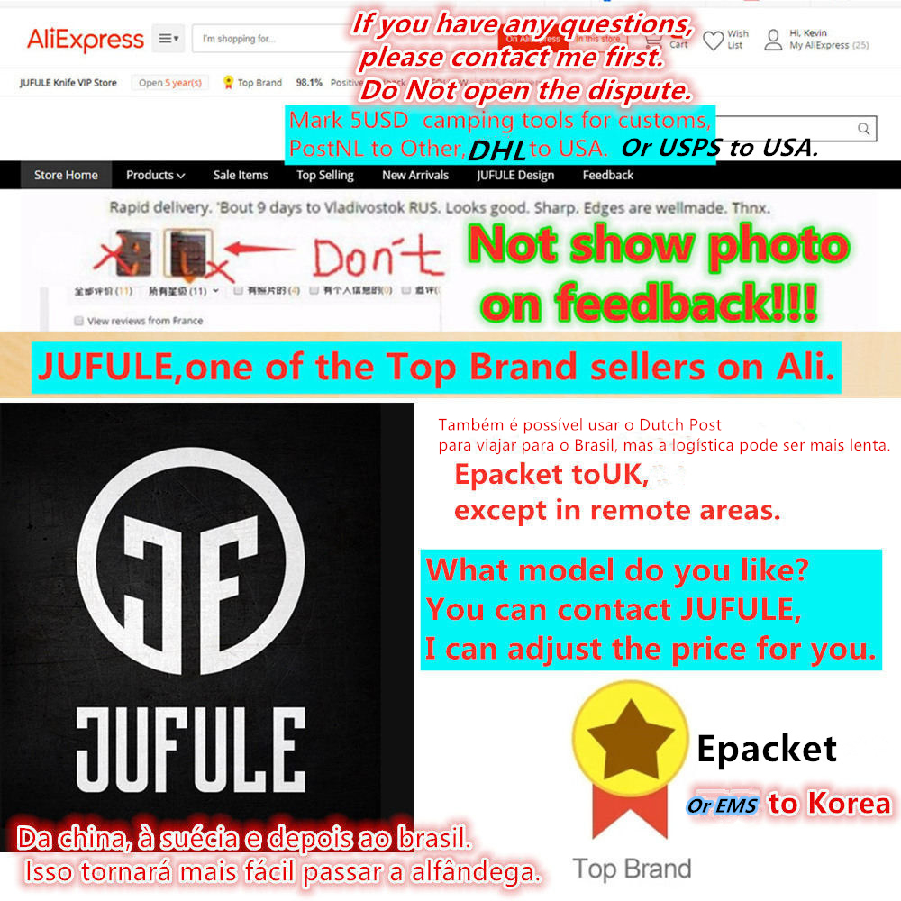 JUFULE Best Foam Mini Freek 56 - Best Hunting Outdoor Knife ulasan dan harga