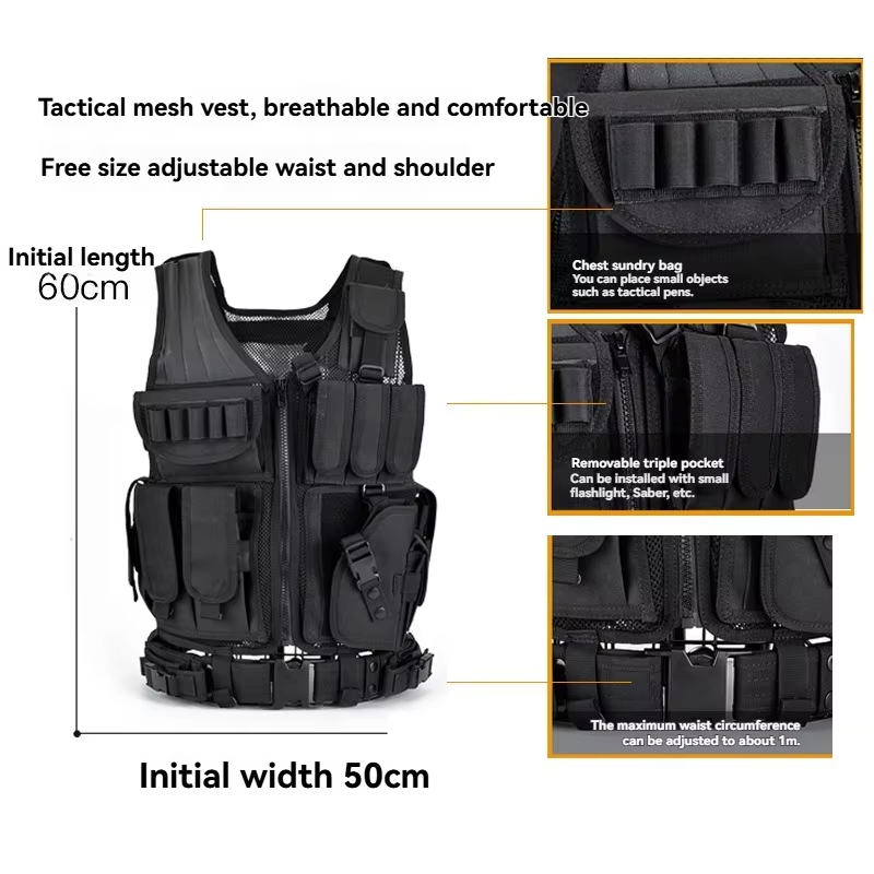 Adjustable Breathable Grid Tac - Outdoor Hunting Vest ulasan dan harga
