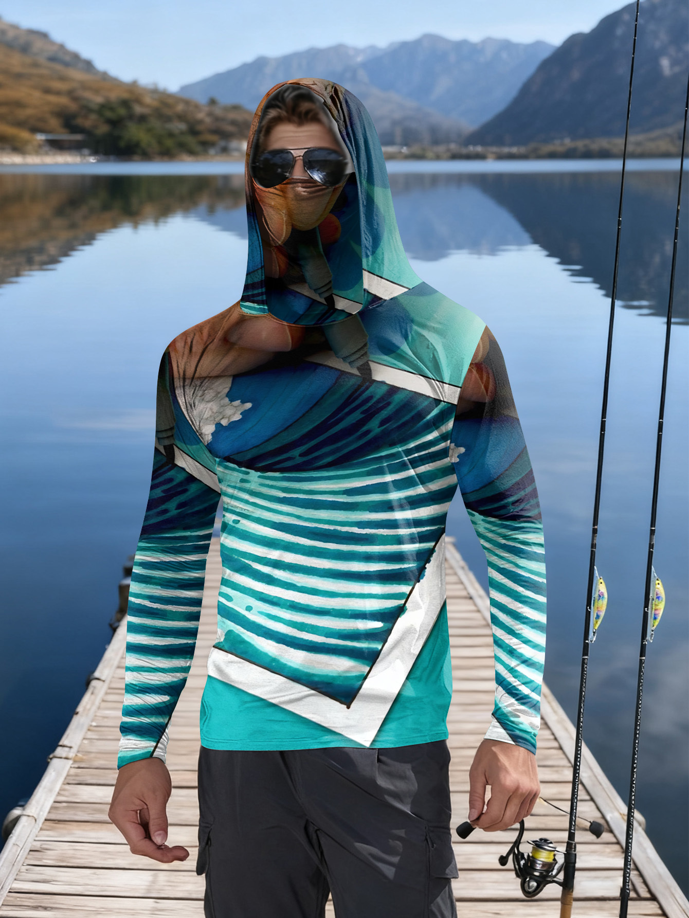 Fishing hooded sweatshirt men' - Hunting Outdoors ulasan dan harga