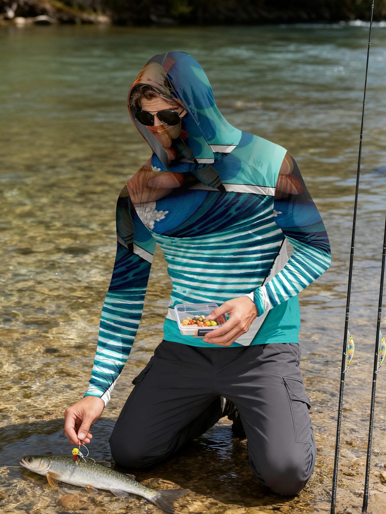 Fishing hooded sweatshirt men' - Hunting Outdoors ulasan dan harga