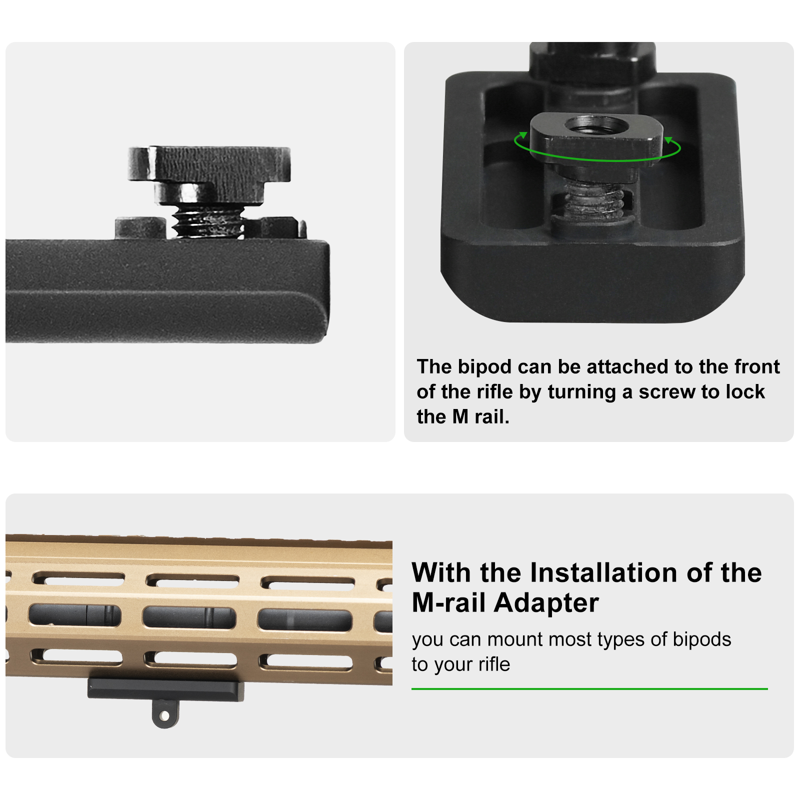 FANAUE Mlok Mount Handguard Ad - Bipod Rifle Mount ulasan dan harga