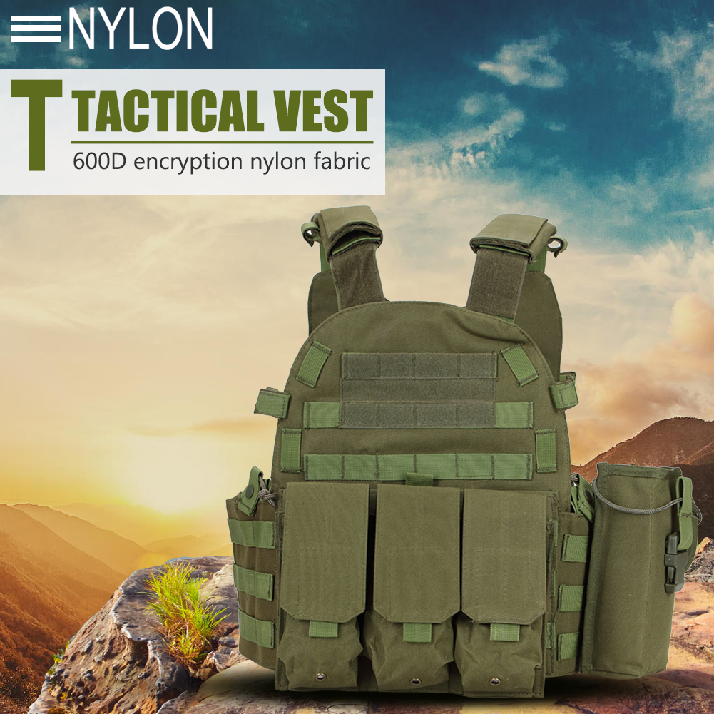 600D Nylon Tactical Vest MOLLE - Outdoor Hunting Vest ulasan dan harga